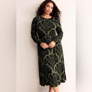 Boden placement print maxi dress size 2P in spruce blossomy new D0767